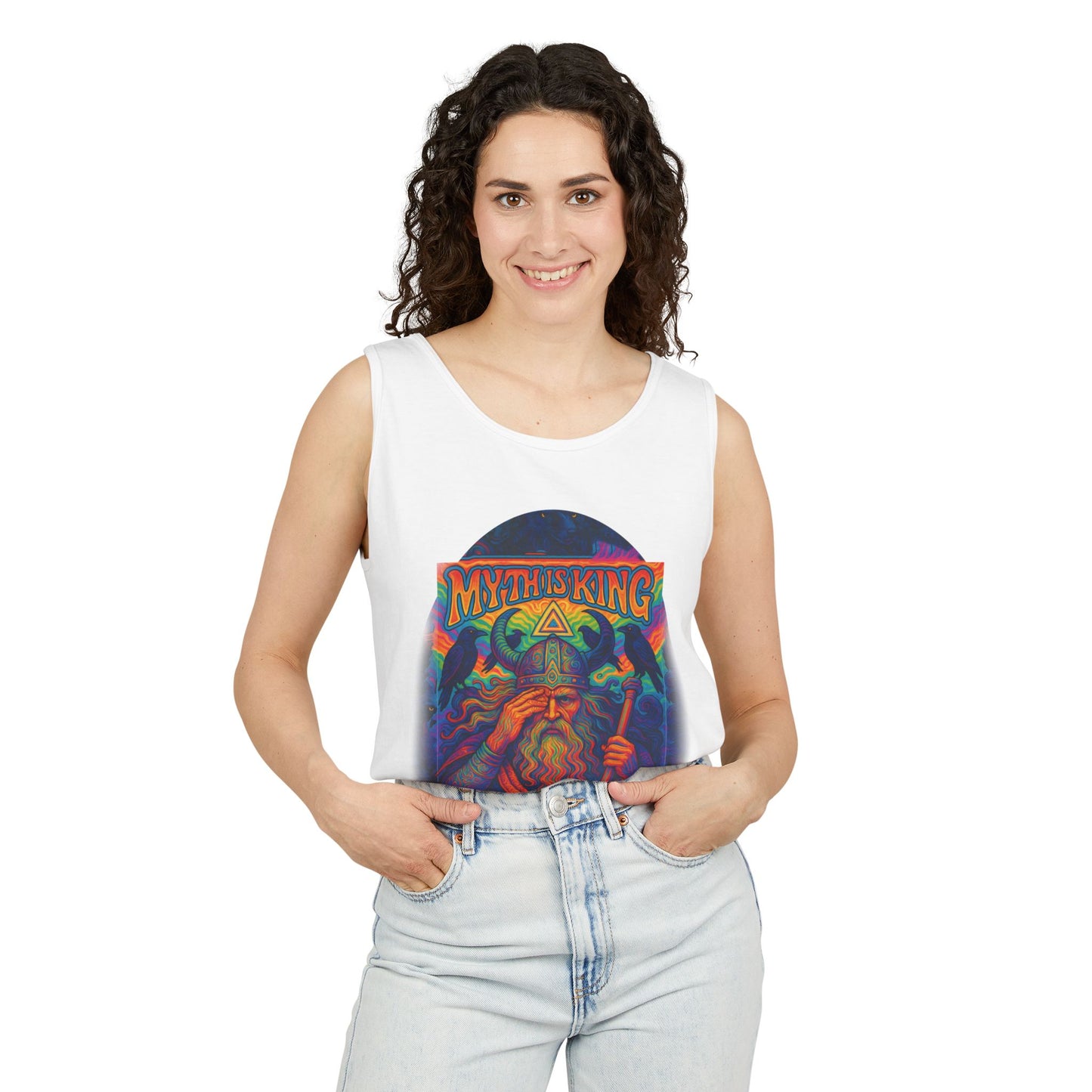 Mythical King Tank Top | Unisex Garment-Dyed Tee, Summer Casual Wear, Festival Outfit, Unique Gift, Stay Mythical Apparel